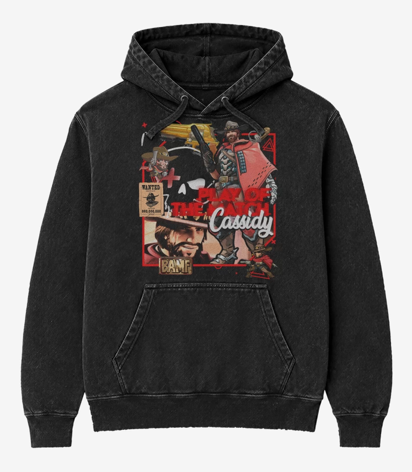 Poleron Canguro Acid Wash Negro de Play of the match Cassidy