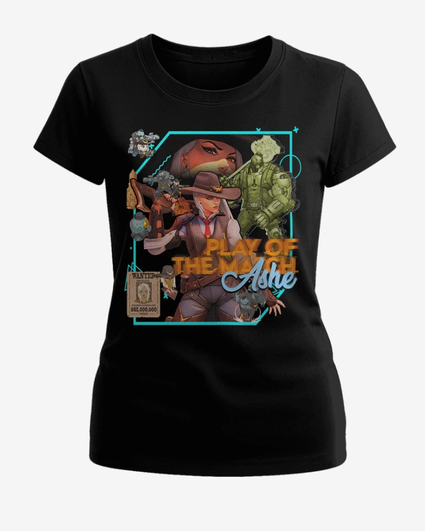 Polera de Mujer Negro de Play of the match Ashe