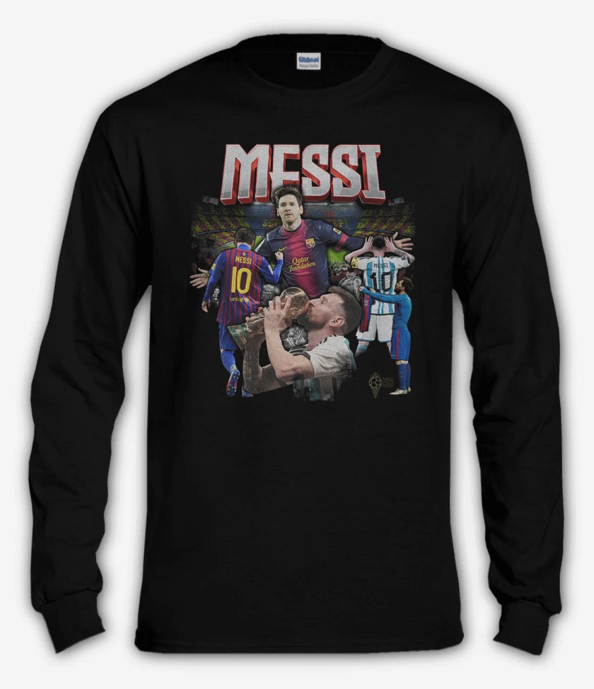 Polera manga larga Negro de Messi 
