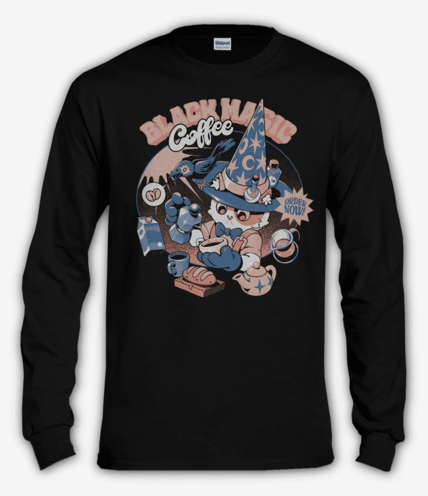 Polera manga larga Negro de Black Magic Coffee
