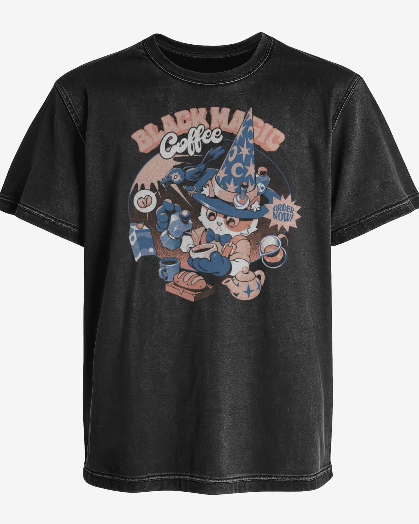 Polera desgastada Black Magic Coffee