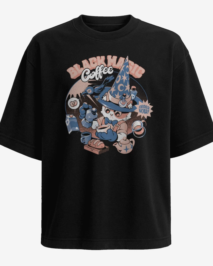 Polera Oversize Negro de Black Magic Coffee