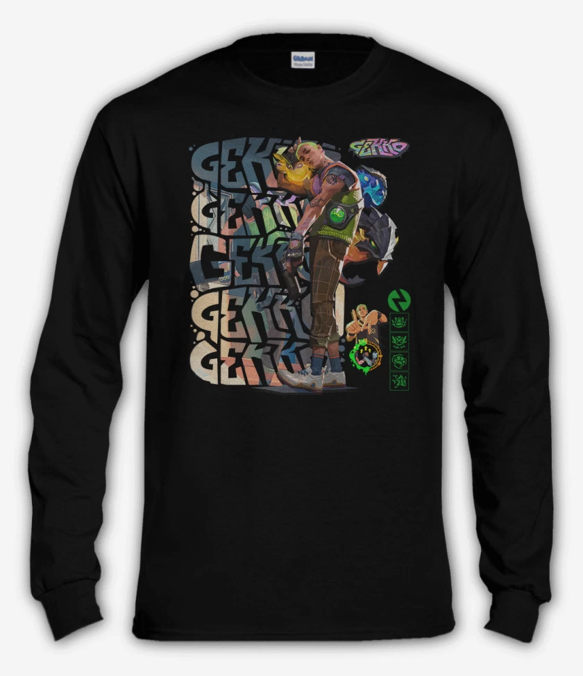 Polera manga larga Negro de Gekko