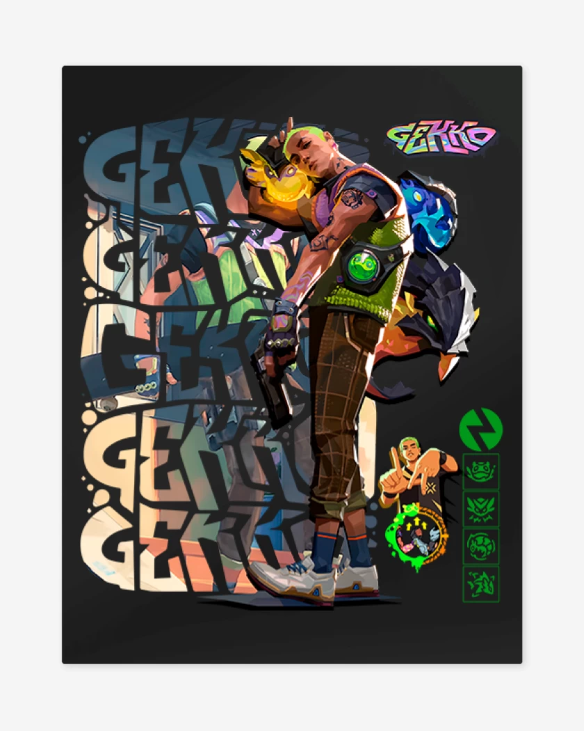 Print metalico Negro de Gekko