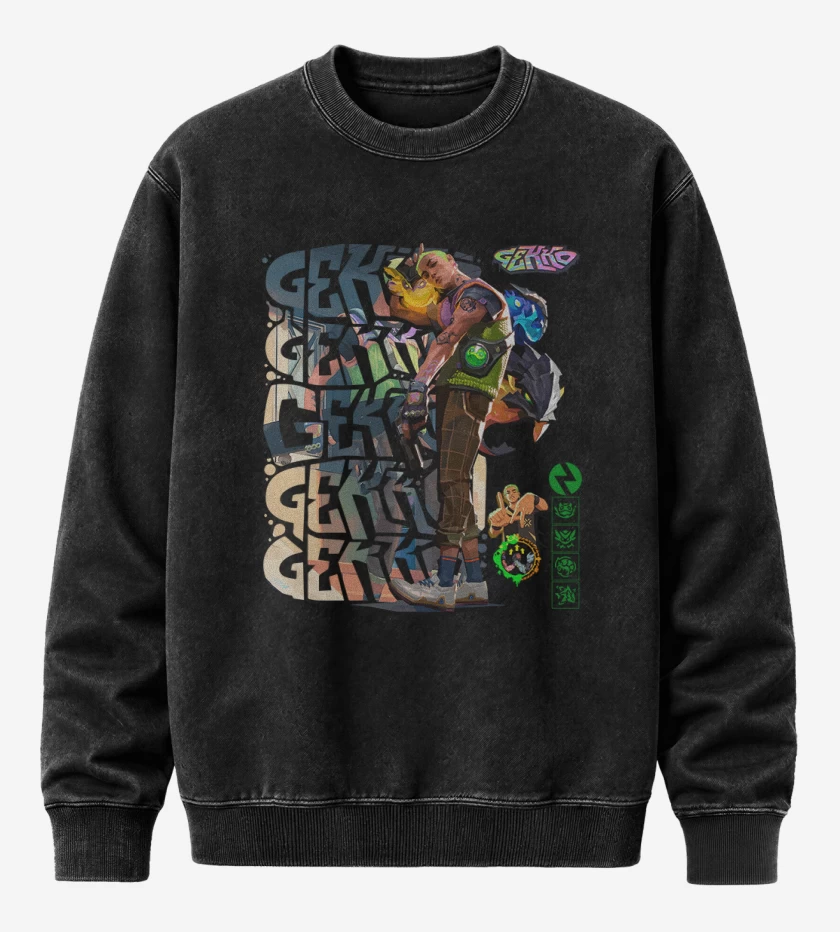 Poleron Polo Acid Wash Negro de Gekko