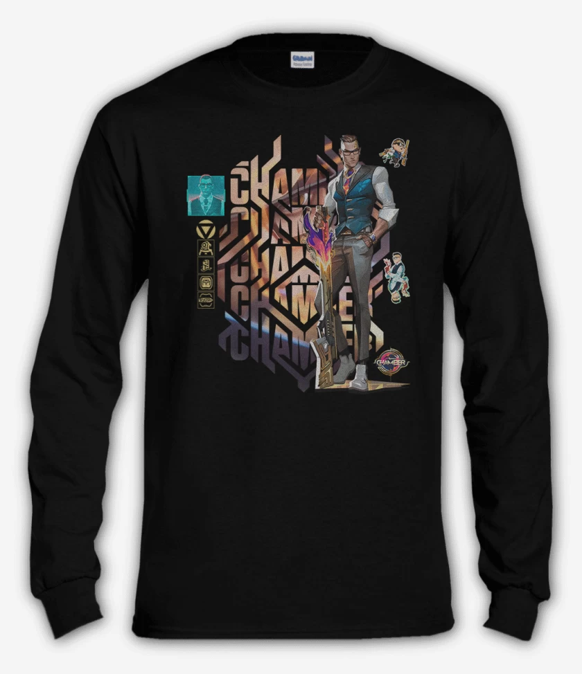 Polera manga larga Negro de Chamber