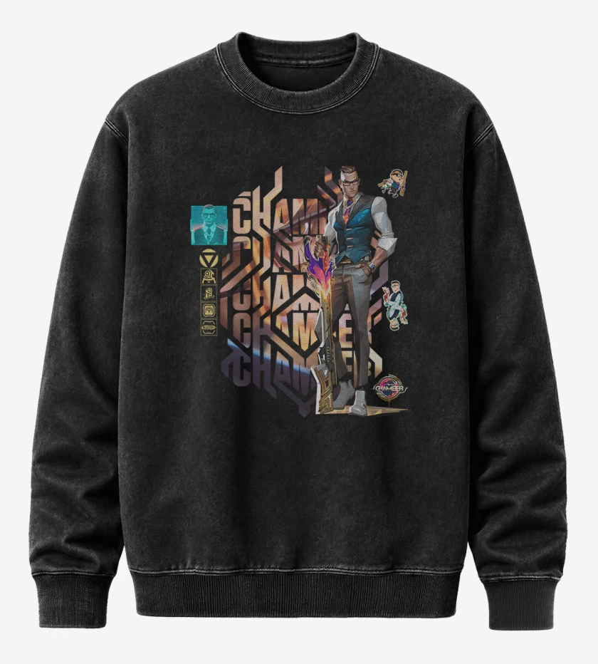 Poleron Polo Acid Wash Negro de Chamber