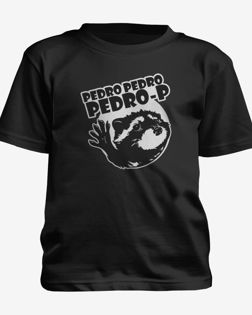 Polera de niño Negro de mapache pedro v1