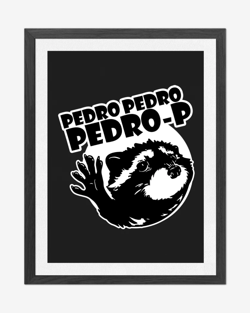 Cuadro decorativo Negro de mapache pedro v1