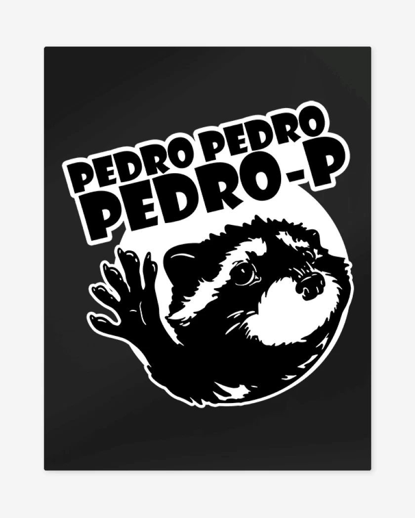 Print metalico Negro de mapache pedro v1