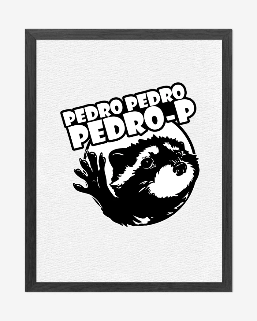 Cuadro decorativo Blanco de Mapache Pedro v2