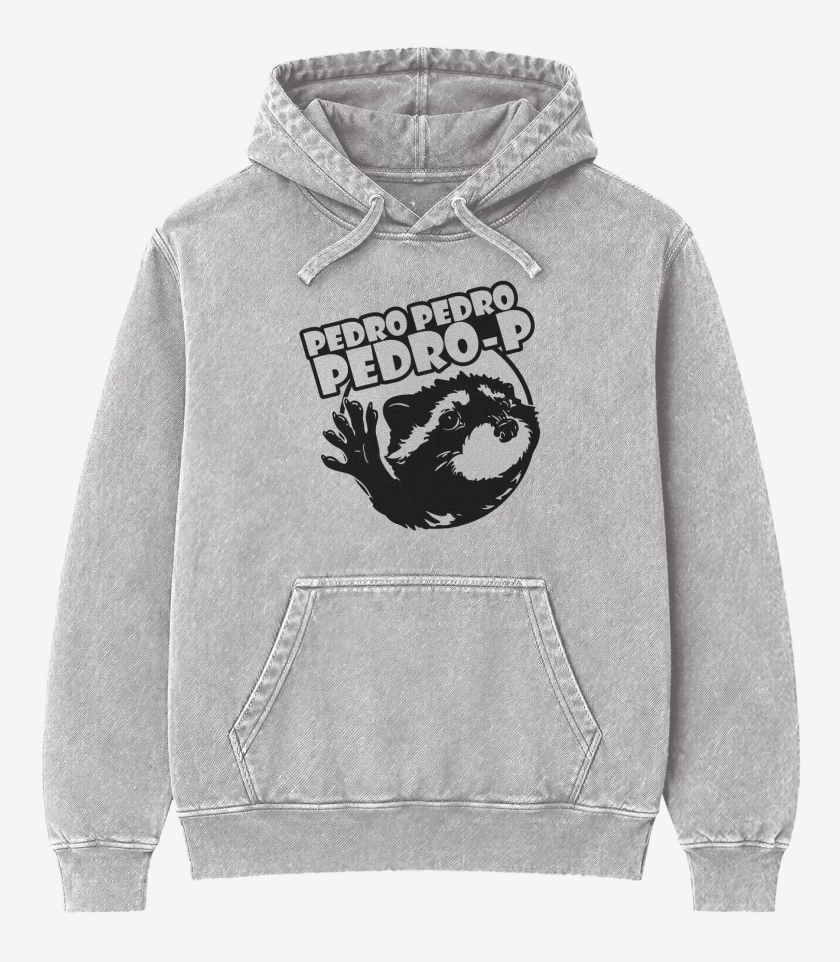Poleron Canguro Acid Wash Gris Melange de Mapache Pedro v2