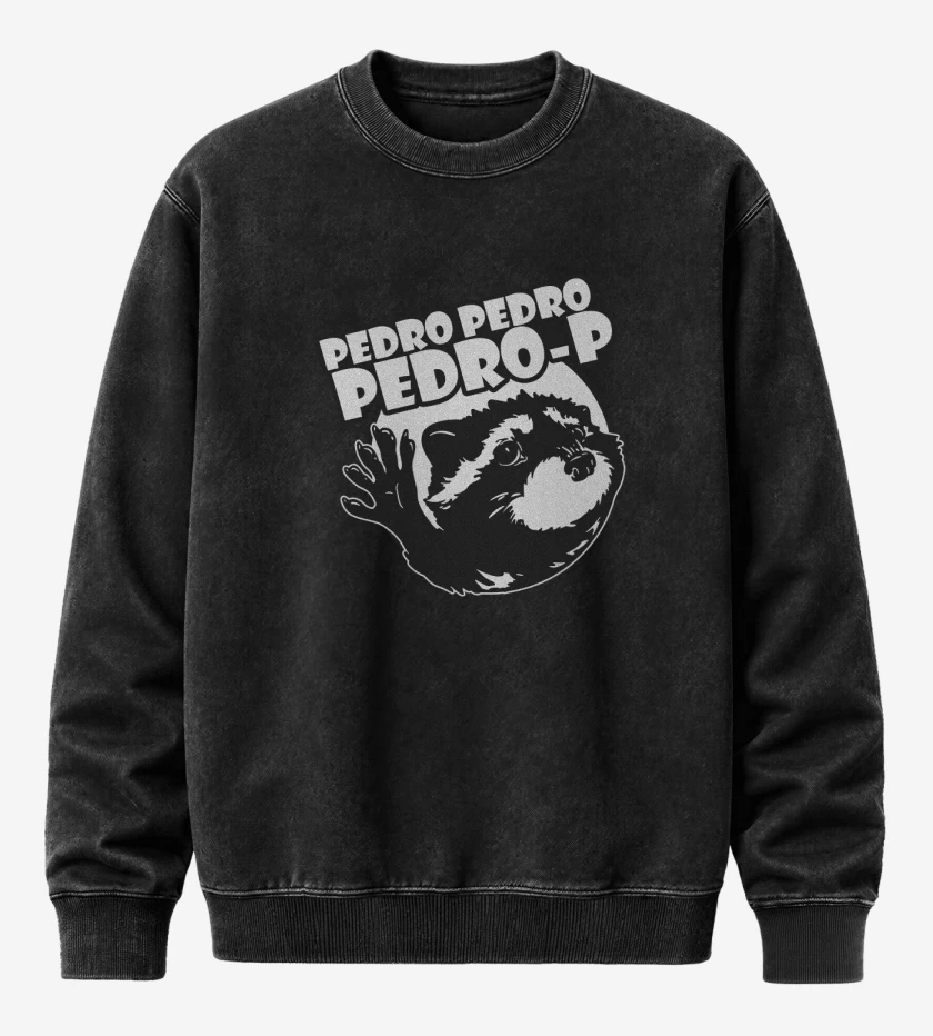 Poleron Polo Acid Wash Negro de Mapache Pedro v2