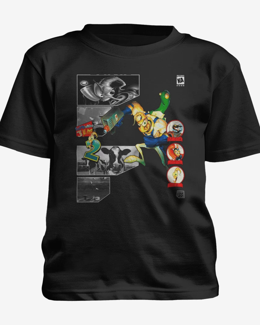 Polera de niño Negro de Earthworm jim 2