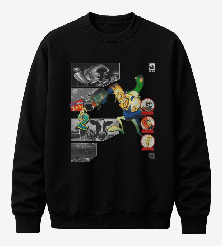 Poleron polo Negro de Earthworm jim 2