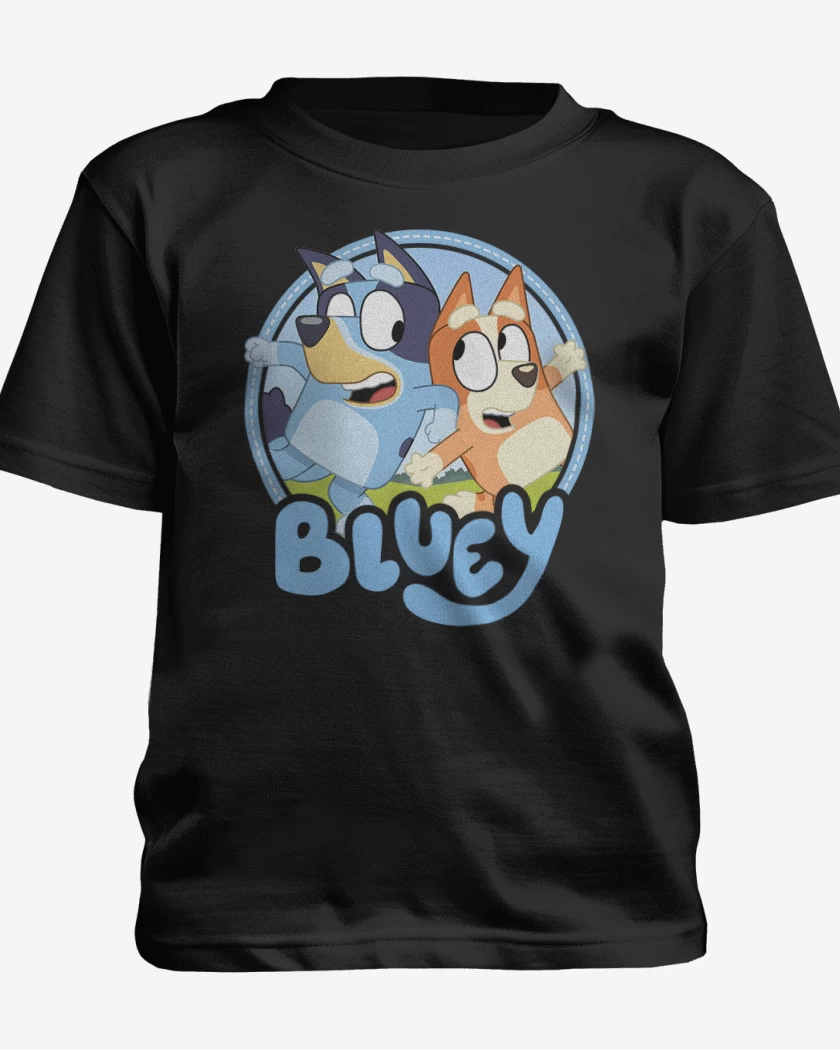 Polera de niño Negro de Bluey y bingo