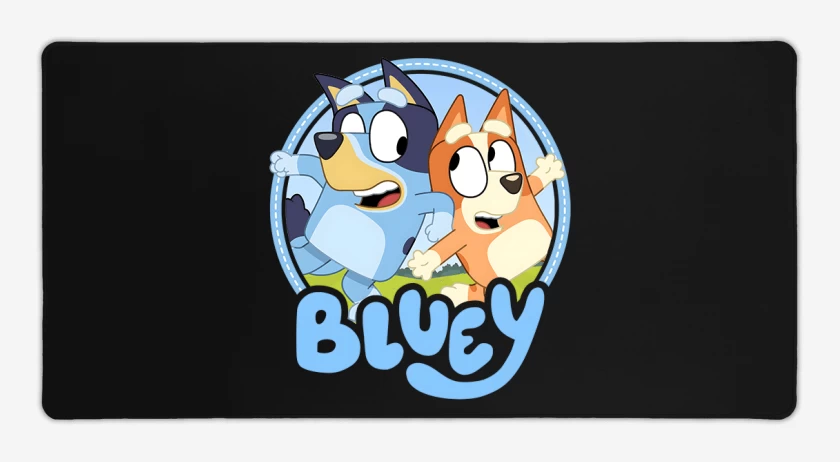 Mouse pad Gamer Negro de Bluey y bingo