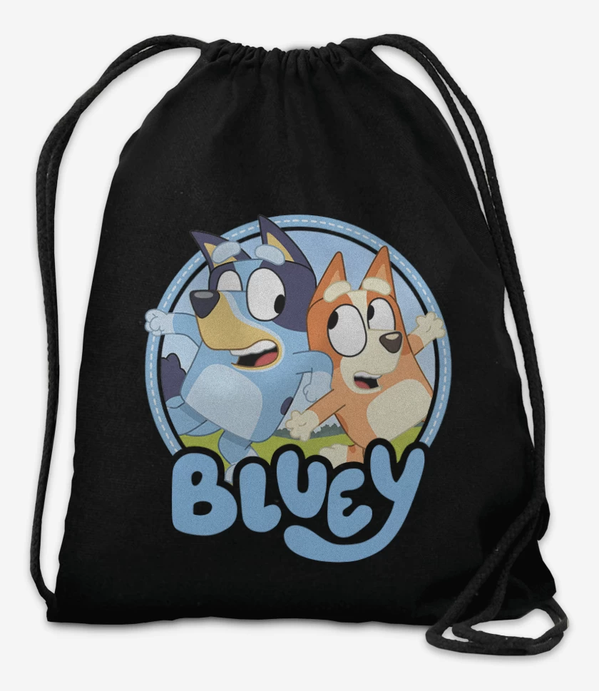 Mochila Negro de Bluey y bingo