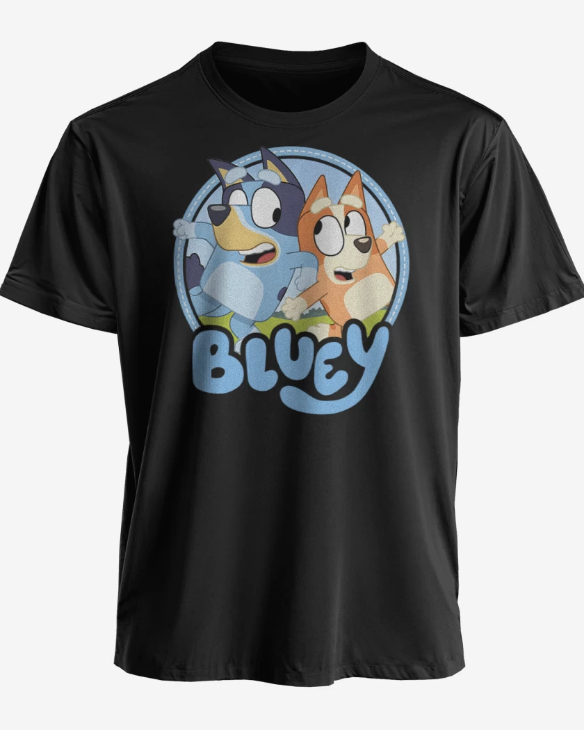 Polera premium Negro de Bluey y bingo