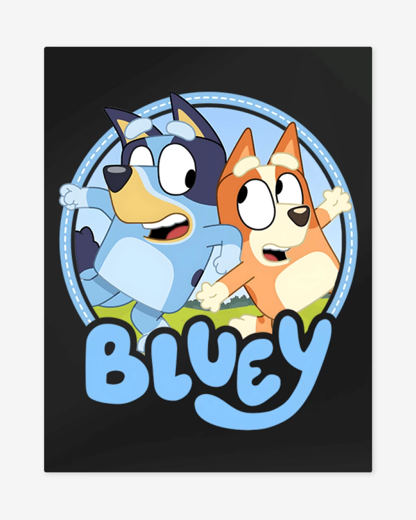 Print metalico Bluey y bingo