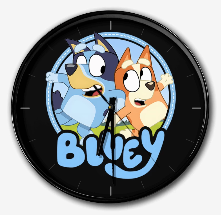 Reloj Negro de Bluey y bingo