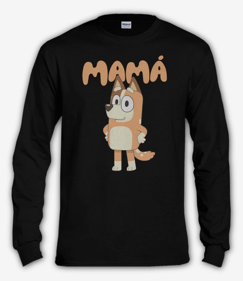 Polera manga larga Negro de Mamá
