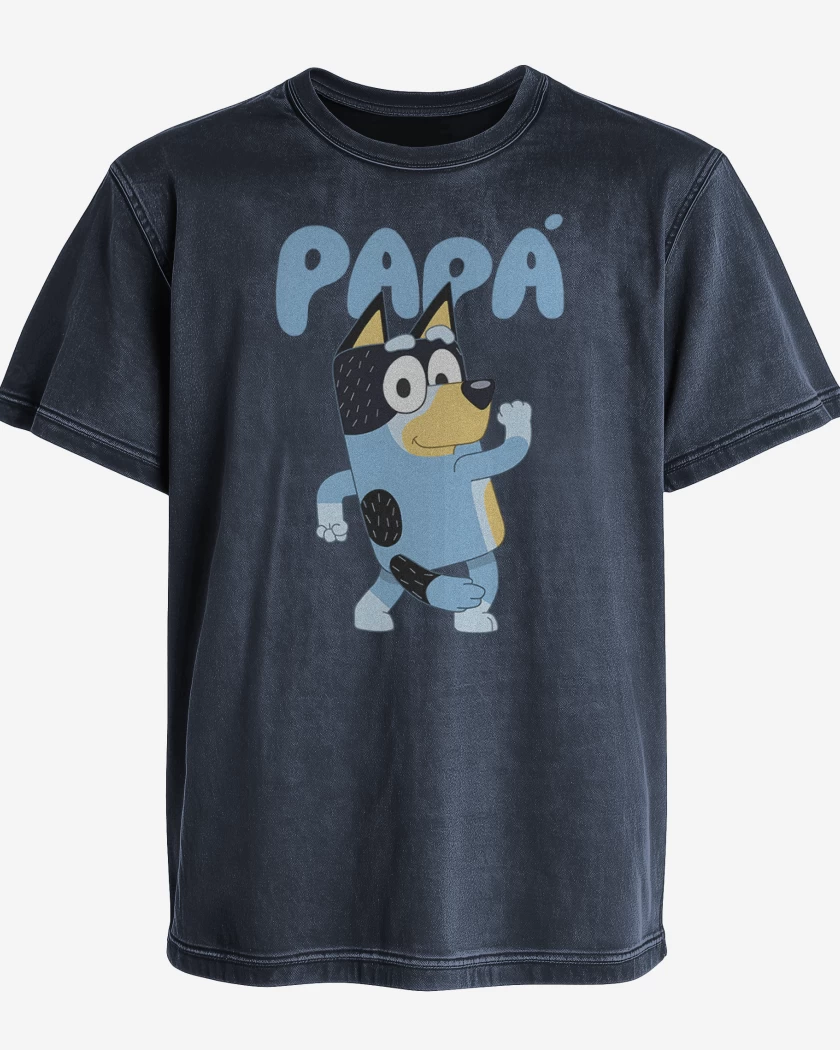 Polera desgastada Azul Marino de Papá