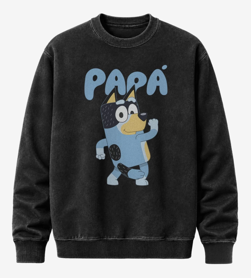 Poleron Polo Acid Wash Negro de Papá