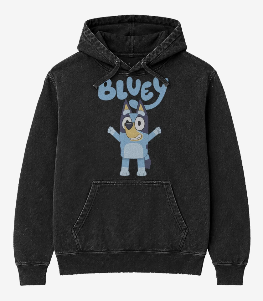 Poleron Canguro Acid Wash Negro de Bluey