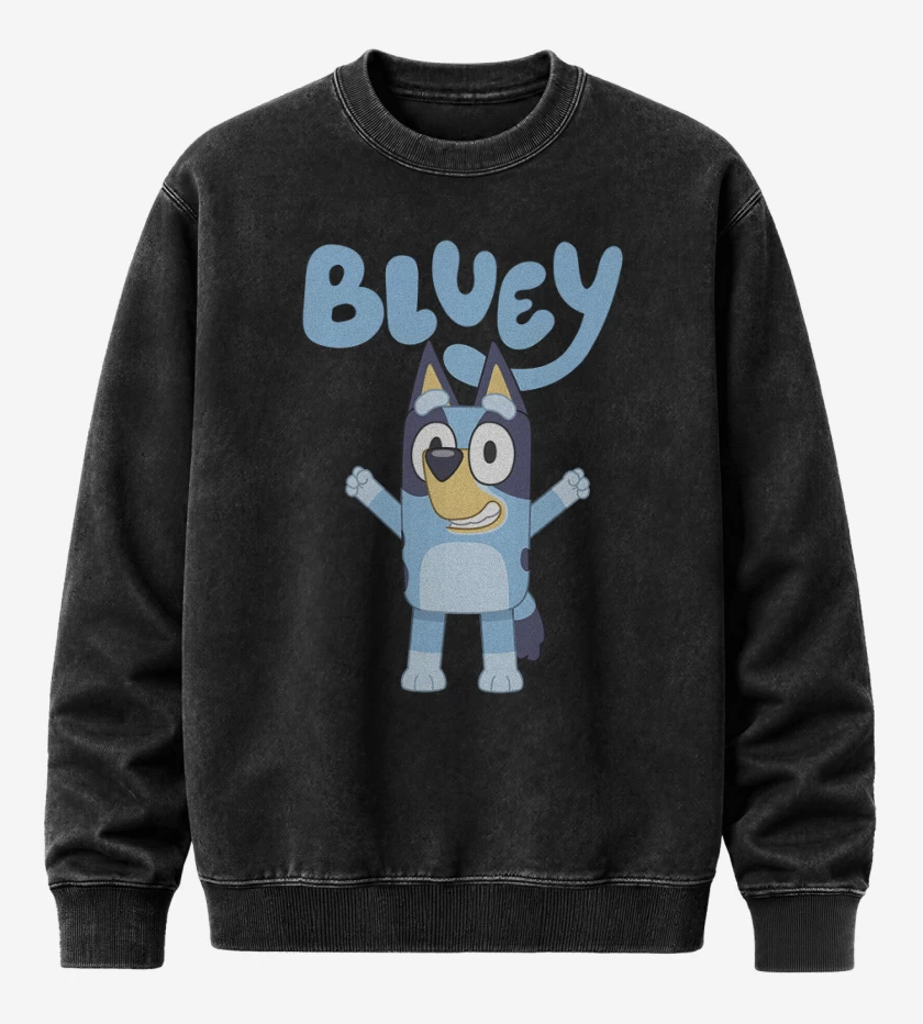 Poleron Polo Acid Wash Negro de Bluey