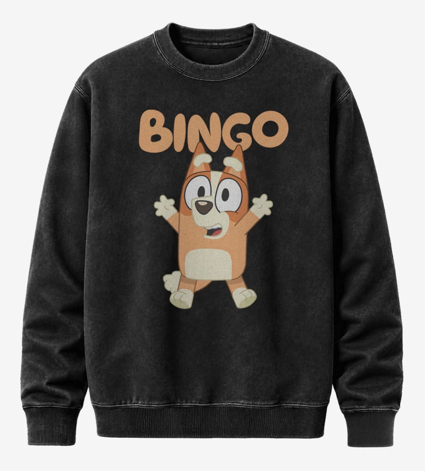 Poleron Polo Acid Wash Negro de Bingo