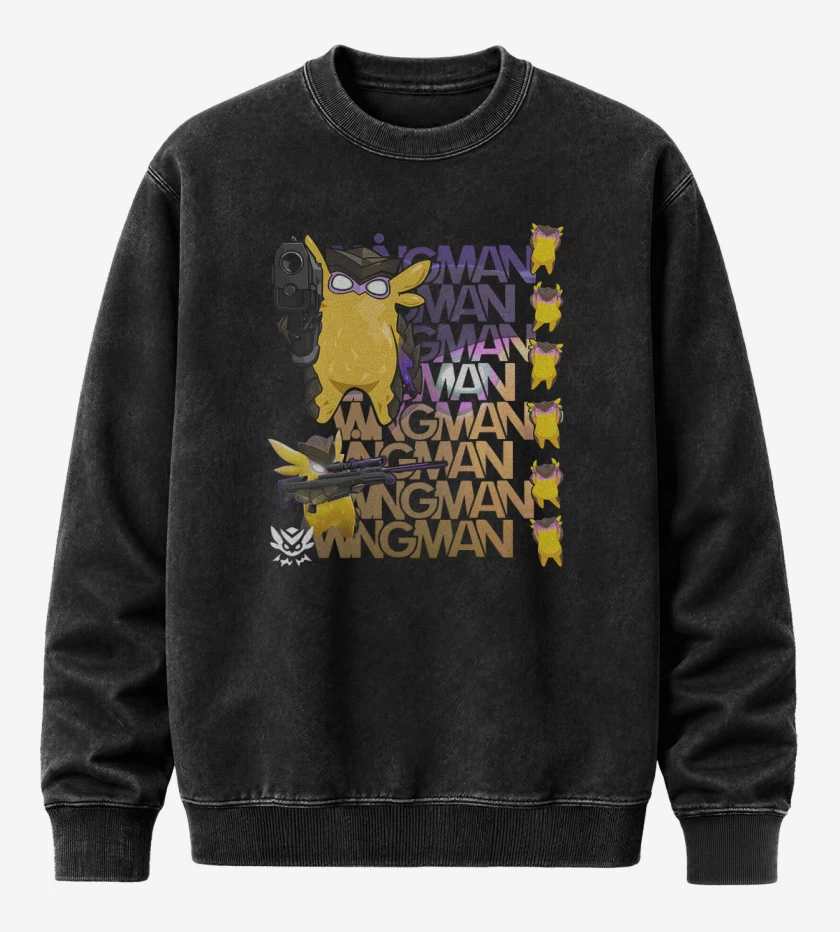 Poleron Polo Acid Wash Negro de Wingman