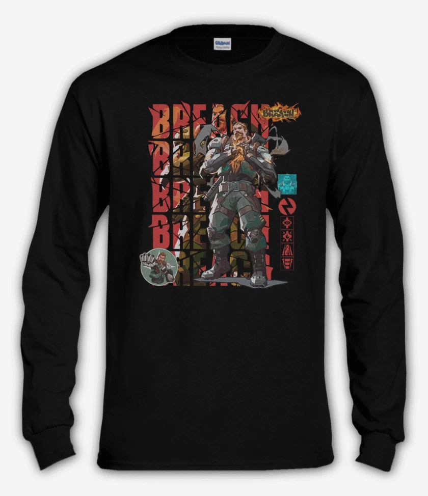 Polera manga larga Negro de Breach 