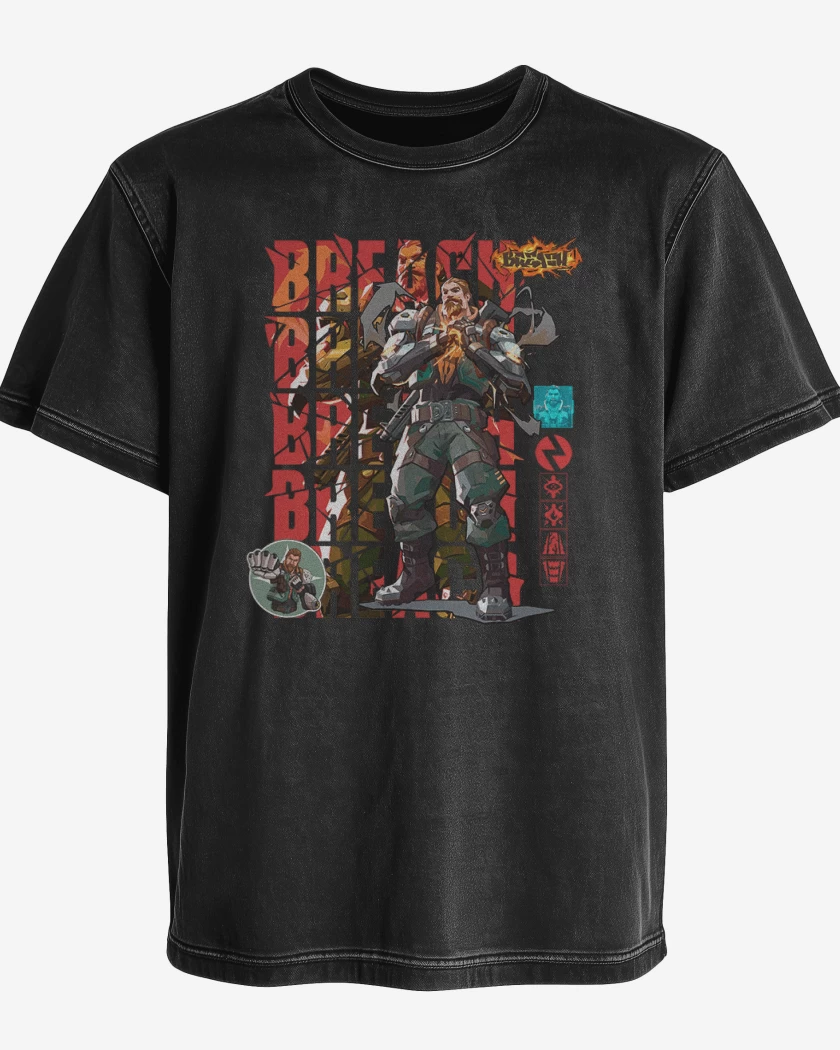 Polera desgastada Negro de Breach 