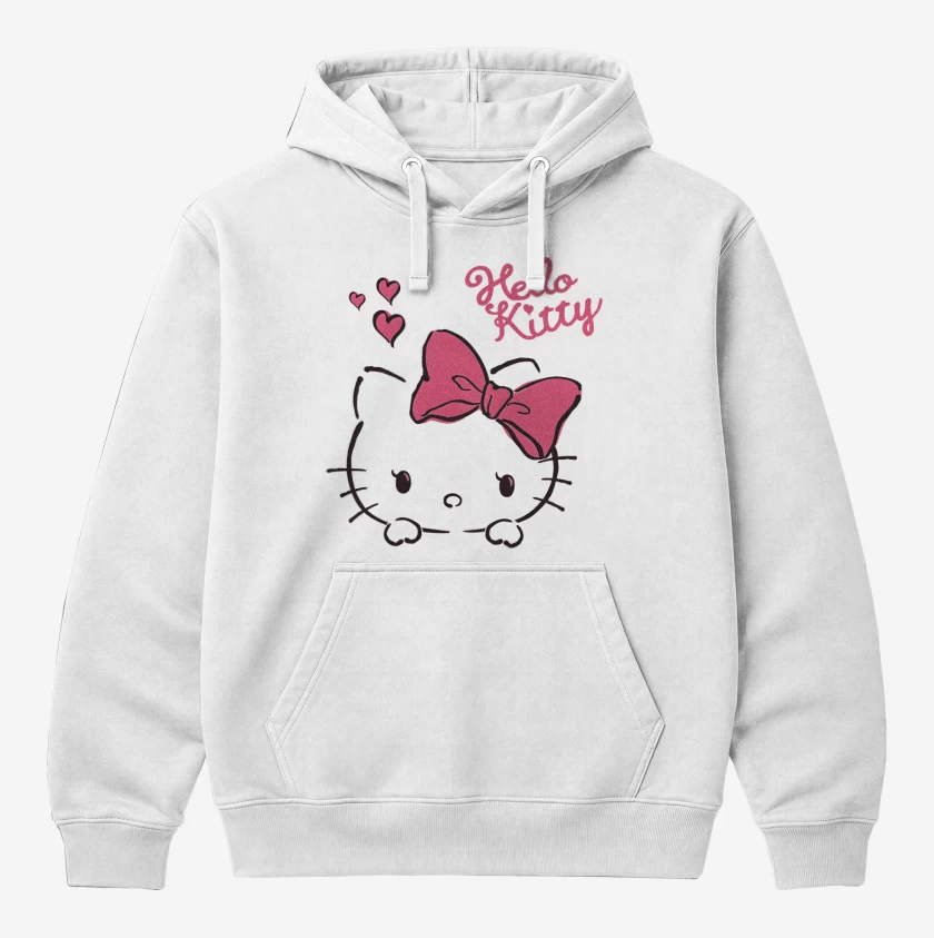 Polerón Canguro Blanco de Hola kitty