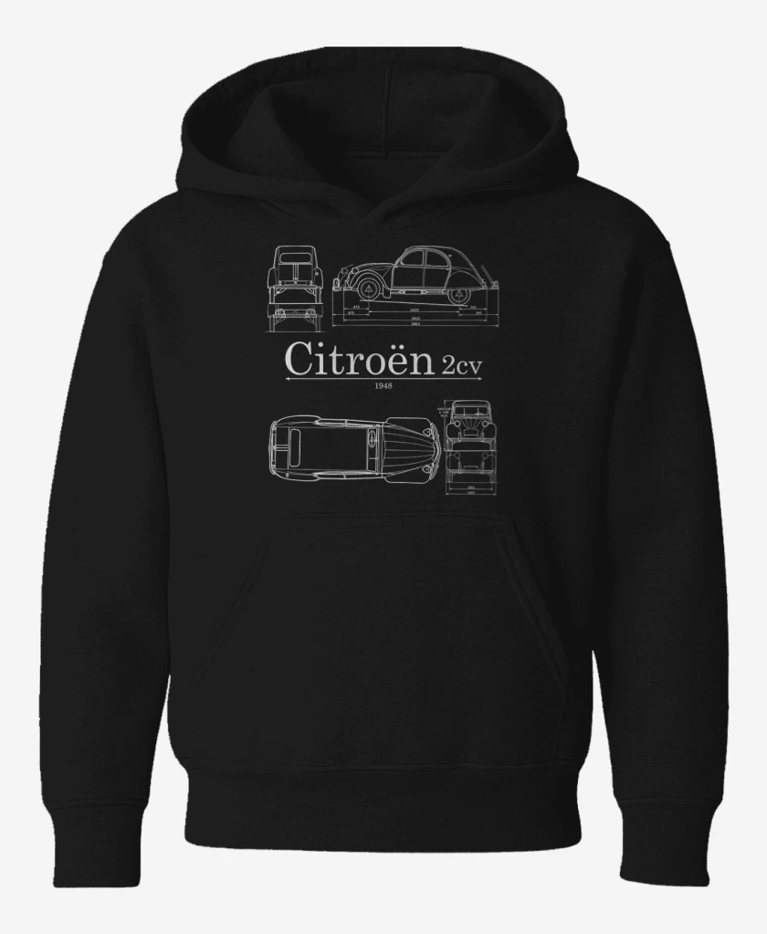 Poleron de niño Negro de Citroen 2cv 