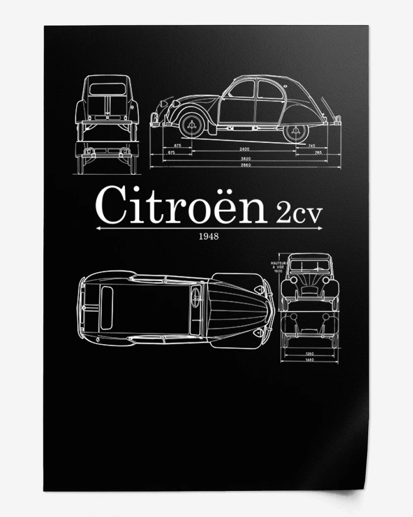 Print Citroen 2cv 
