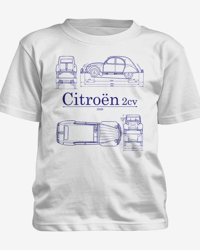 Polera de niño Blanco de Citroen 2cv v2