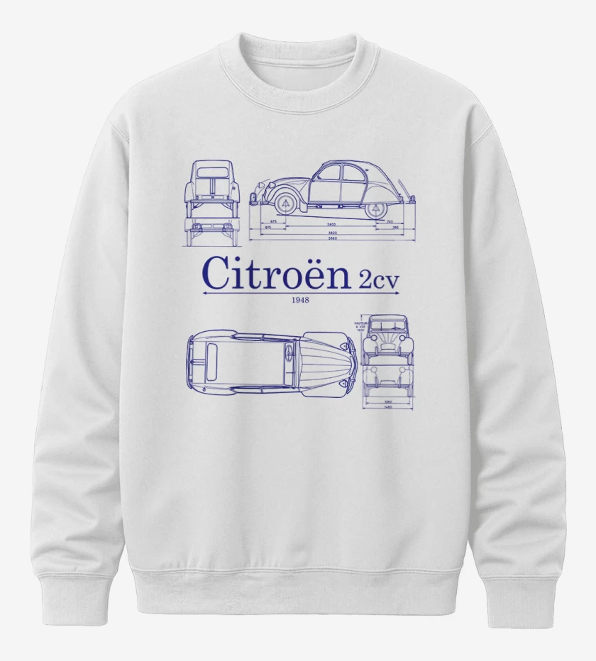 Poleron polo Blanco de Citroen 2cv v2
