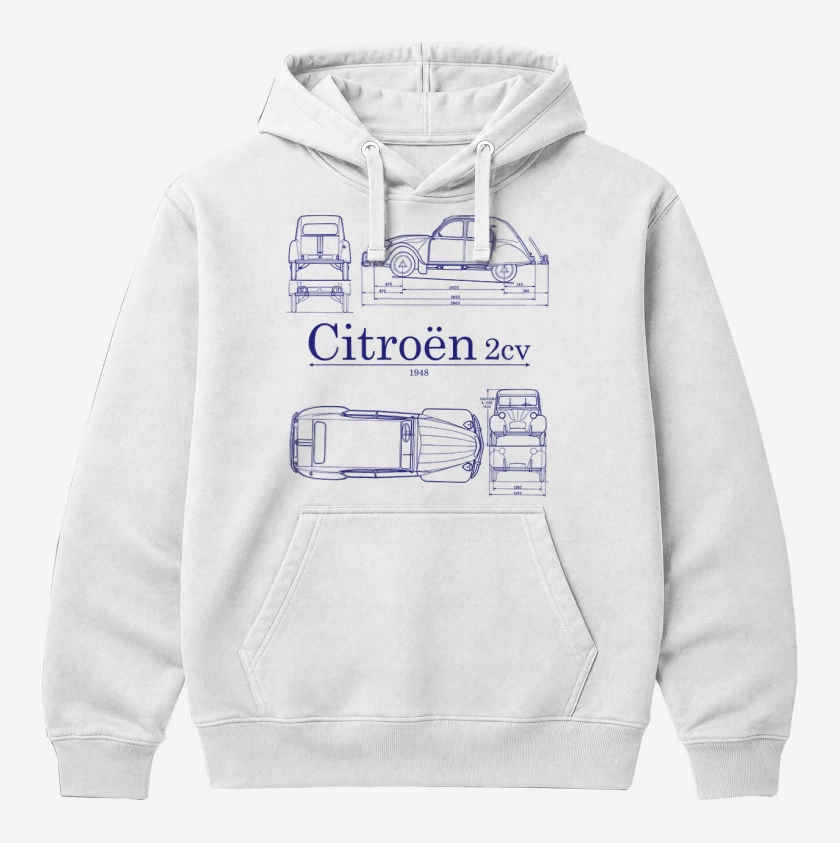 Polerón Canguro Blanco de Citroen 2cv v2