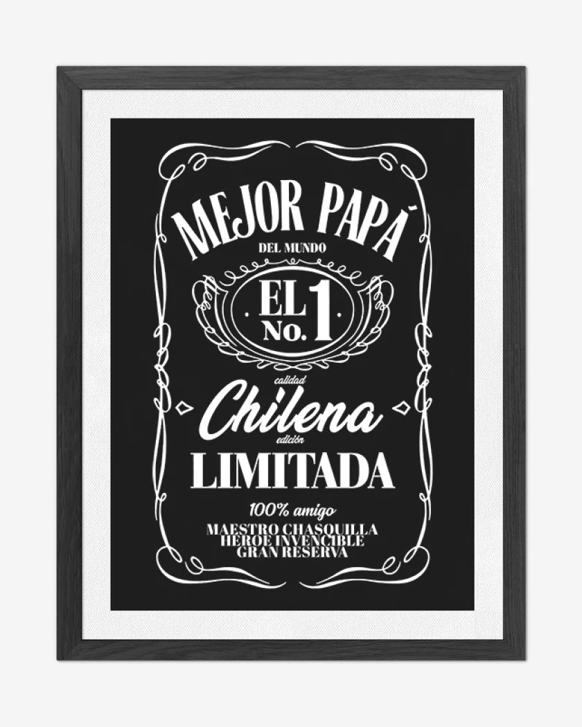 Cuadro decorativo Negro de Mejor papá Etiqueta blanco