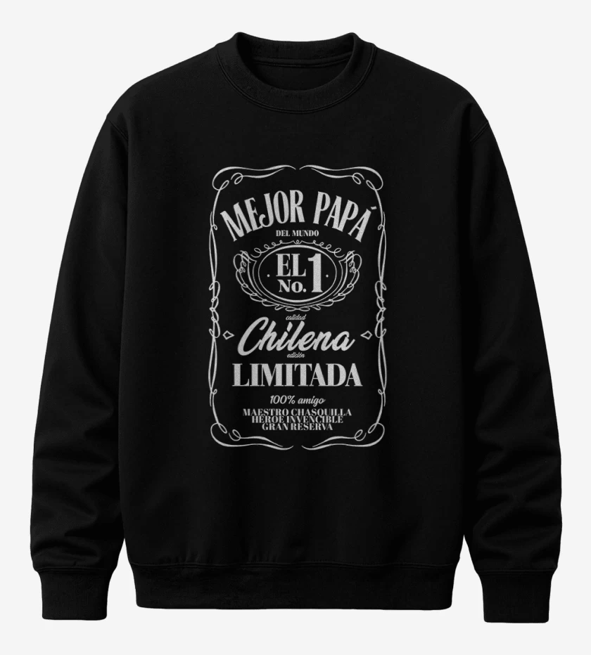 Poleron polo Mejor papá Etiqueta blanco