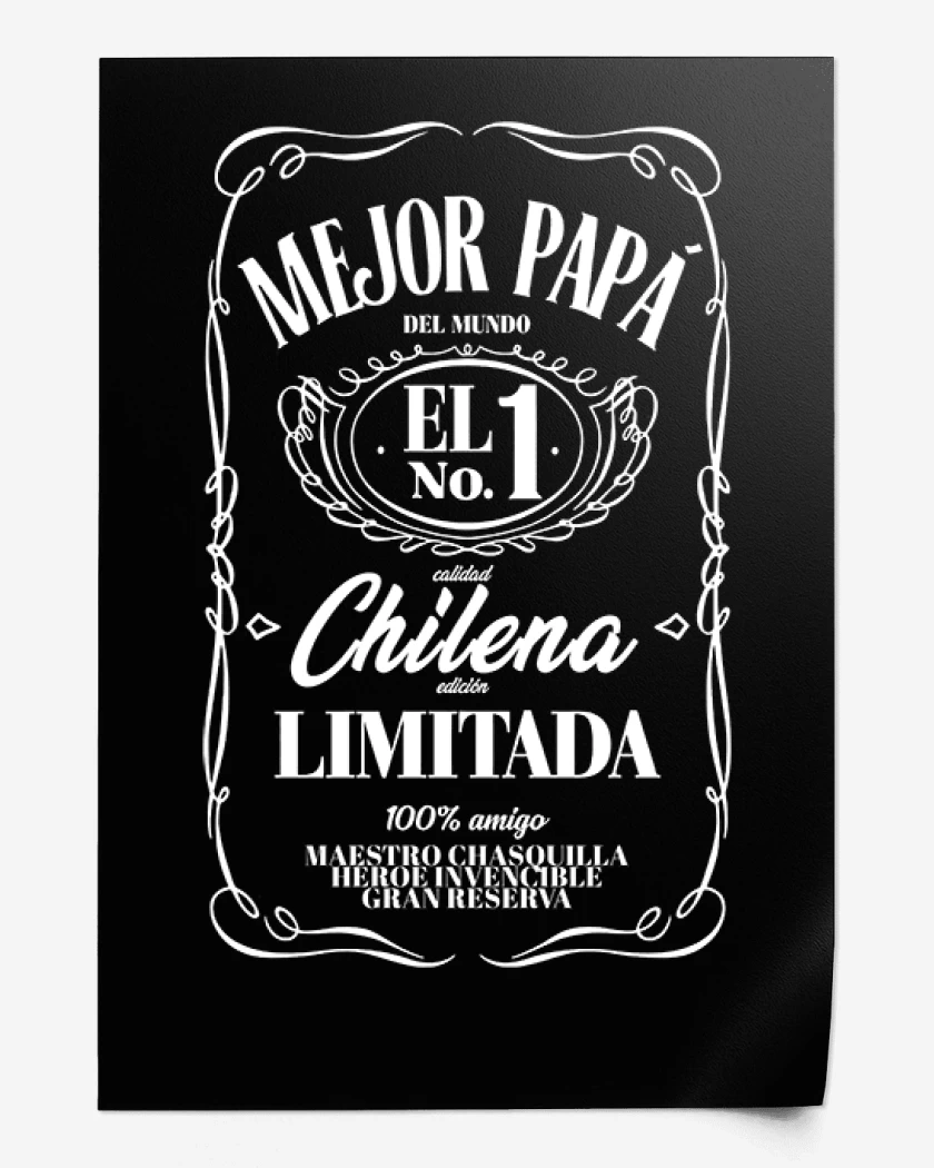 Print Mejor papá Etiqueta blanco