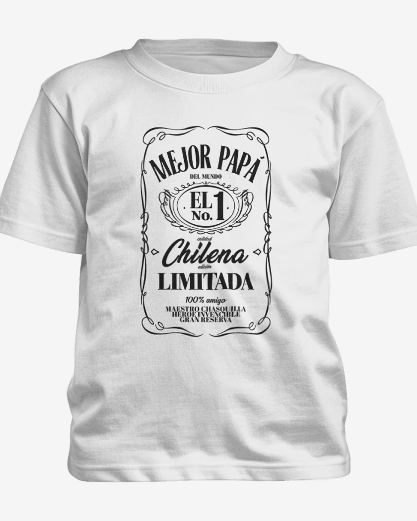Polera de niño Blanco de Mejor papa etiqueta negro