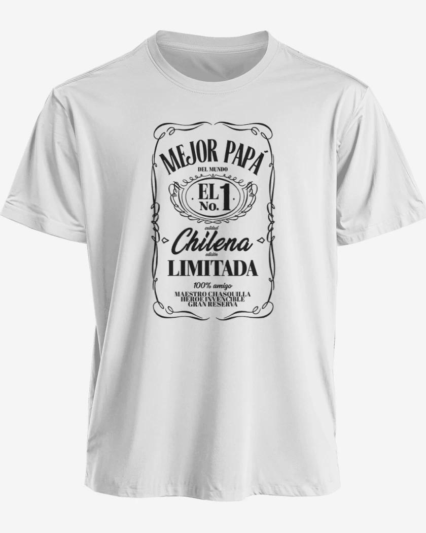 Polera Mejor papa etiqueta negro