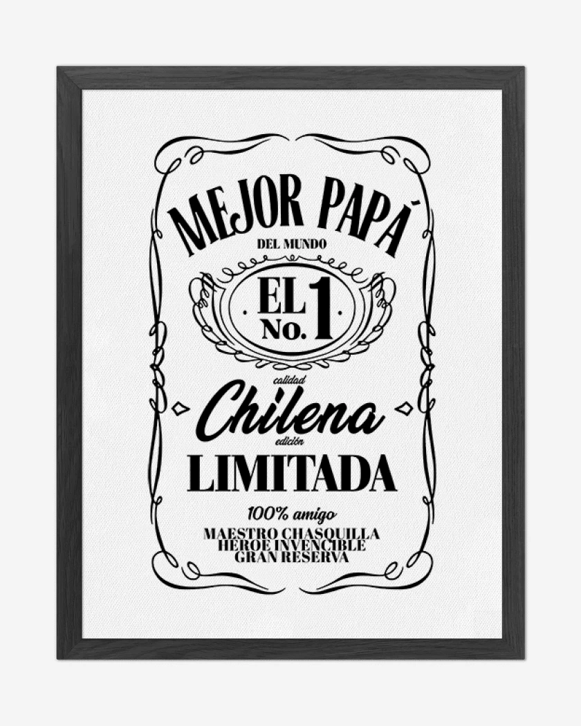 Cuadro decorativo Blanco de Mejor papa etiqueta negro