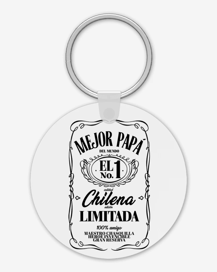 Llavero Mejor papa etiqueta negro