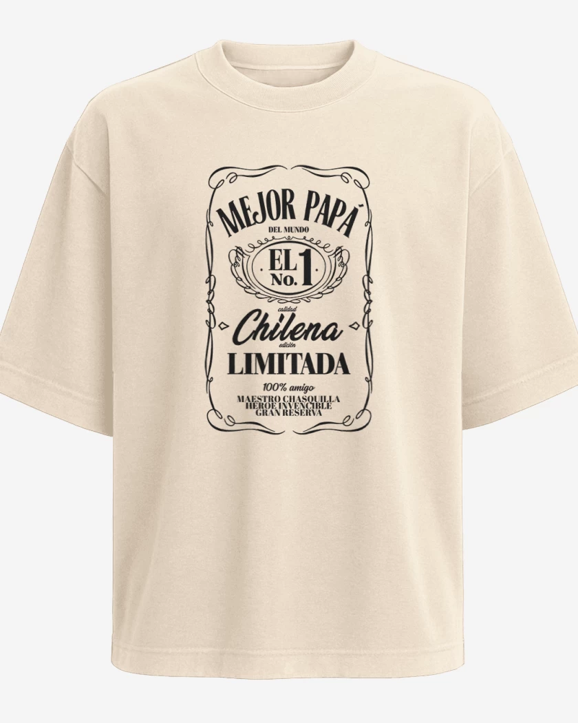 Polera Oversize Mejor papa etiqueta negro
