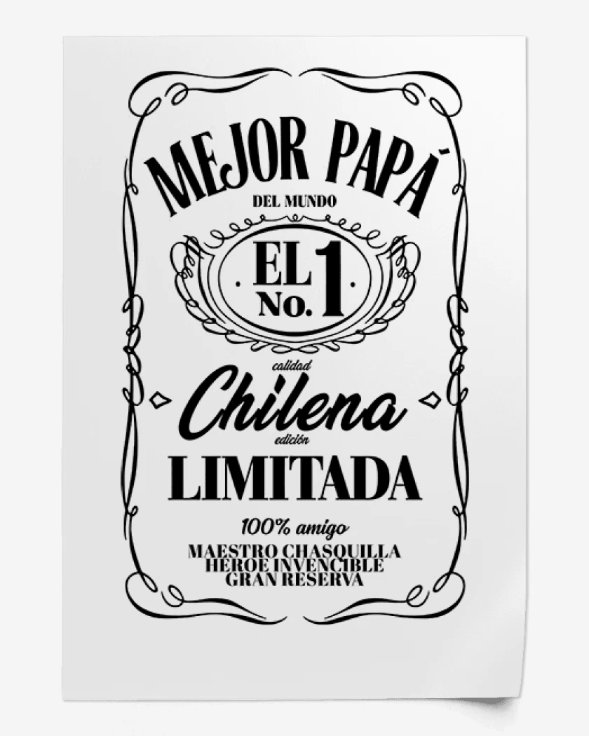 Print Mejor papa etiqueta negro
