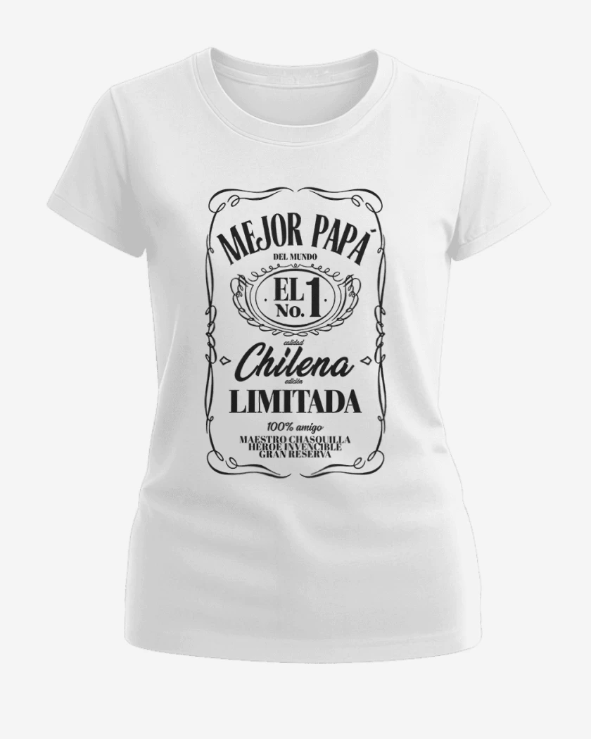 Polera de Mujer Blanco de Mejor papa etiqueta negro